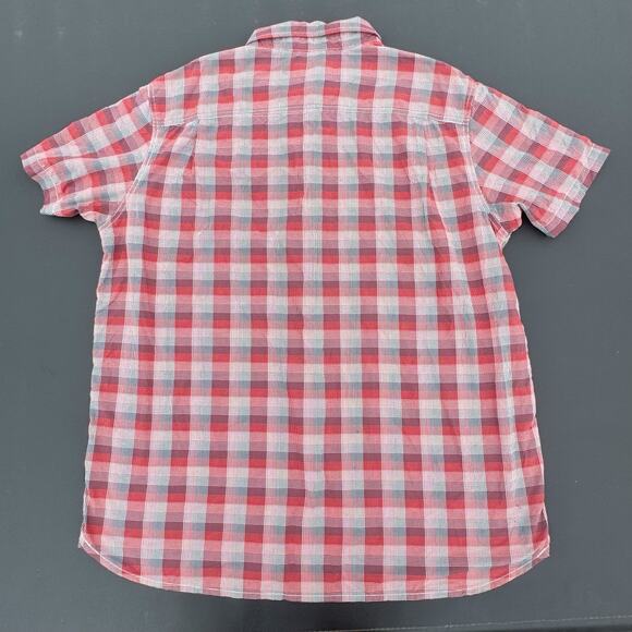 The North Face Shirt Mens XXL 2XL Red Plaid Short Sleeve Button Up‎ Casual Nylon - Picture 9 of 12